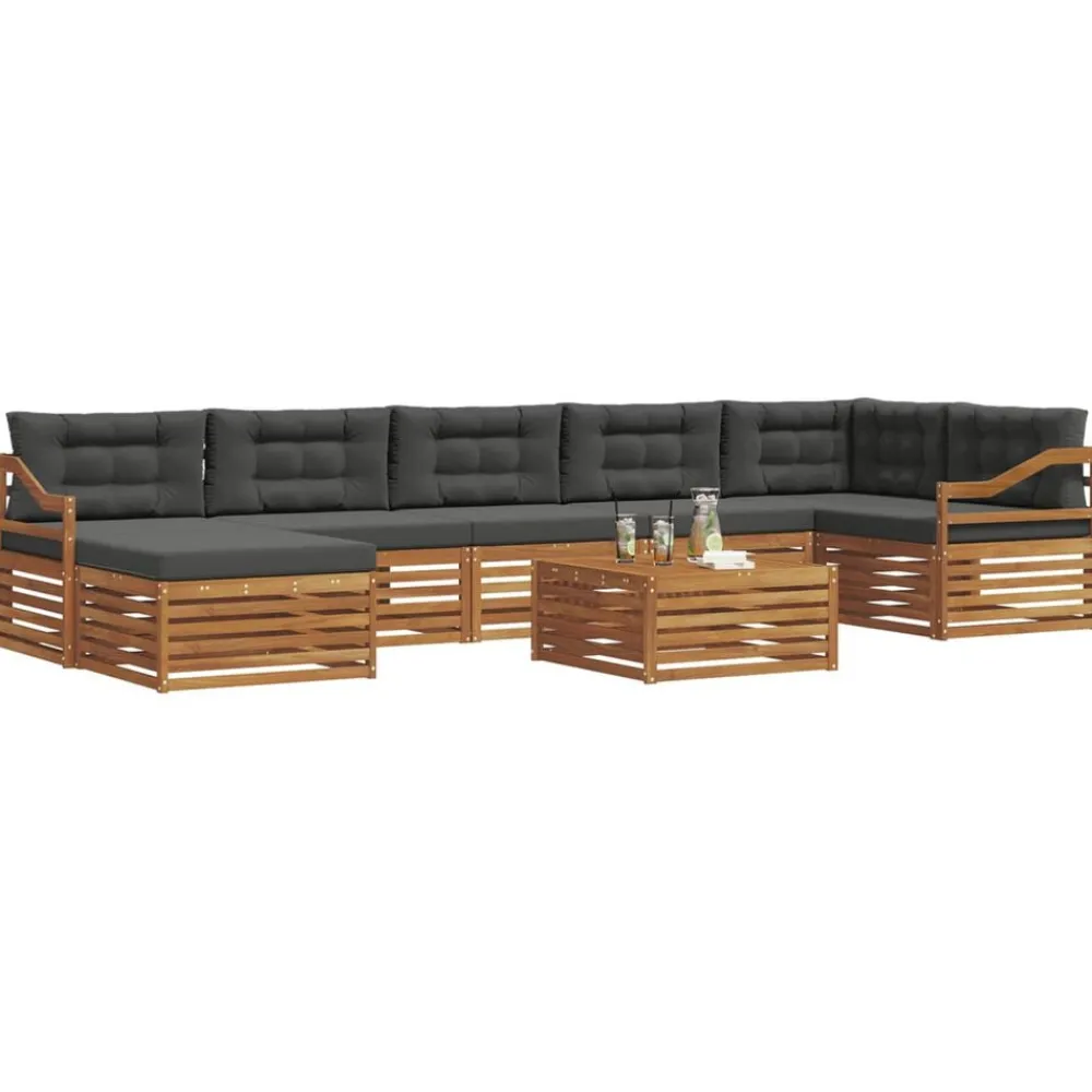 vidaXL Conjuntos De Muebles-Conjunto de sofás de exterior 8 pcs