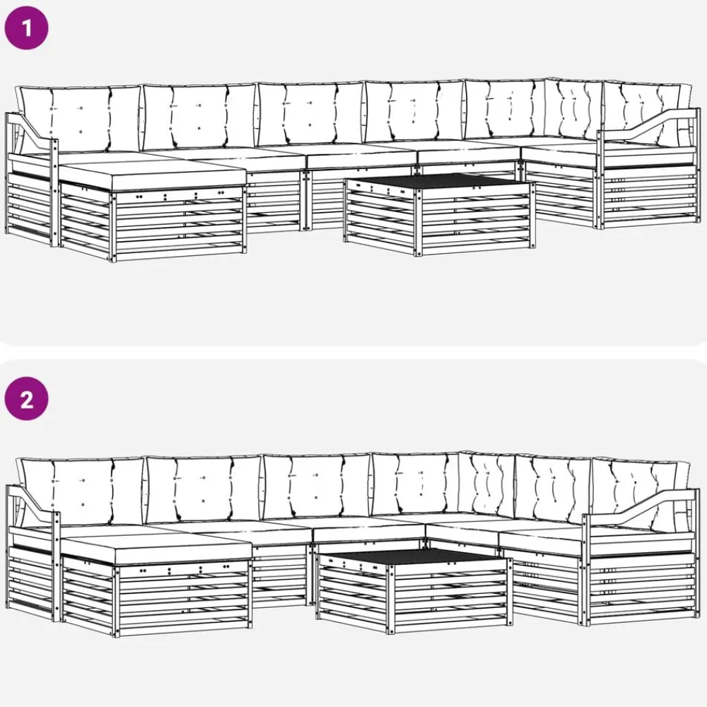 vidaXL Conjuntos De Muebles-Conjunto de sofás de exterior 8 pcs
