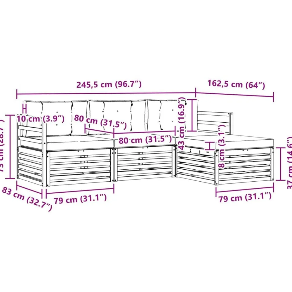 vidaXL Conjuntos De Muebles-Conjunto de sofás de exterior 4 pcs