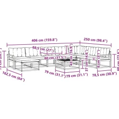 vidaXL Conjuntos De Muebles-Conjunto de sofás de exterior con cojín 9 pcs