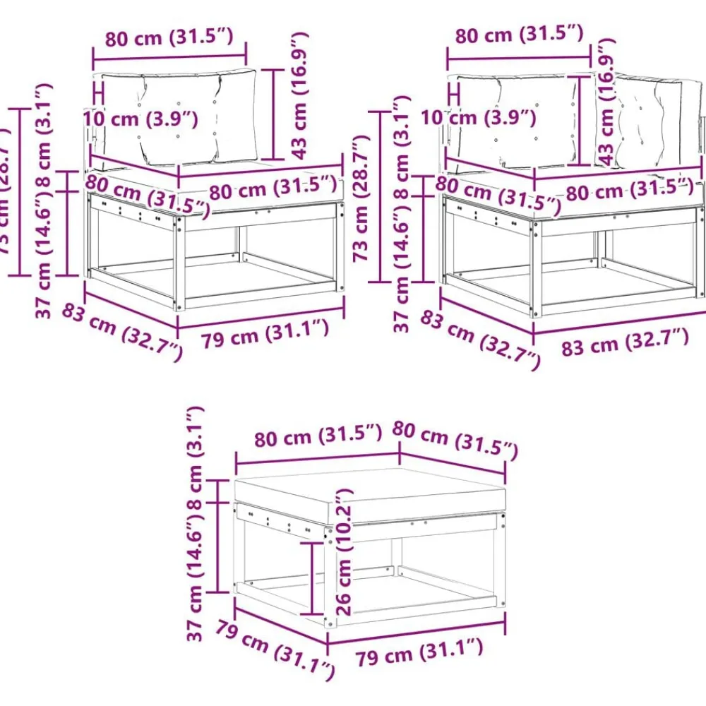 vidaXL Conjuntos De Muebles-Conjunto de sofás de exterior 7 pcs Gris Natural y Claro