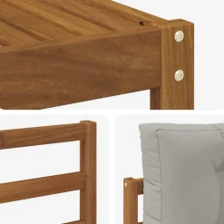 vidaXL Conjuntos De Muebles-Conjunto de sofás de exterior 7 pcs Gris Natural y Claro