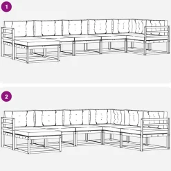 vidaXL Conjuntos De Muebles-Conjunto de sofás de exterior 7 pcs Gris Natural y Claro