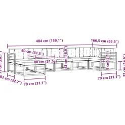 vidaXL Conjuntos De Muebles-Conjunto de sofás de exterior 7 pcs Gris Natural y Claro