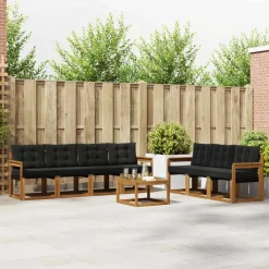 vidaXL Conjuntos De Muebles-Conjunto de sofás de exterior con cojín 8 pcs