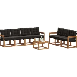 vidaXL Conjuntos De Muebles-Conjunto de sofás de exterior con cojín 8 pcs