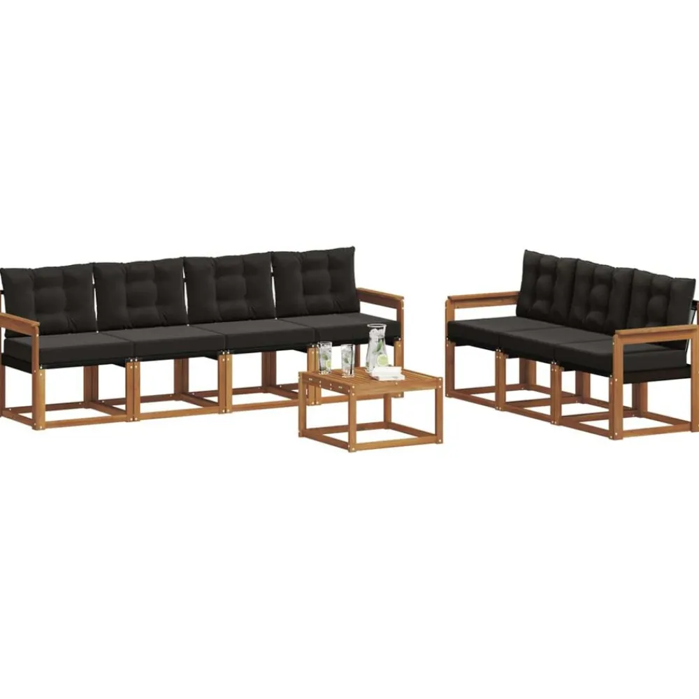 vidaXL Conjuntos De Muebles-Conjunto de sofás de exterior con cojín 8 pcs