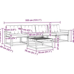 vidaXL Conjuntos De Muebles-Conjunto de sofás de exterior con cojín 5 pcs