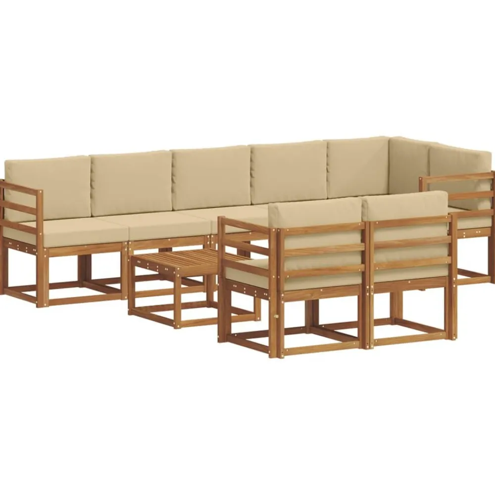 vidaXL Conjuntos De Muebles-Conjunto de sofás de exterior con cojín 9 pcs