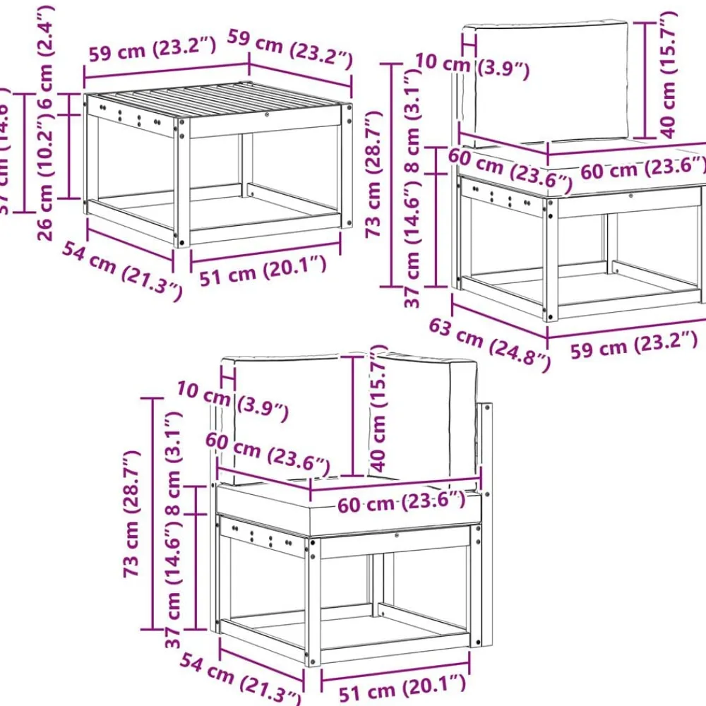 vidaXL Conjuntos De Muebles-Conjunto de sofás de exterior con cojín 9 pcs