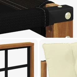 vidaXL Conjunto de sofás de exterior con cojín 6 pcs Natural y crema Clearance