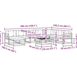 vidaXL Conjunto de sofás de exterior con cojín 9 pcs Natural y beige Discount