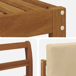 vidaXL Conjunto de sofás de exterior con cojín 6 pcs Natural y beige Online