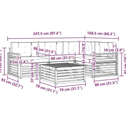 vidaXL Conjuntos De Muebles-Conjunto de sofás de exterior con cojín 5 pcs
