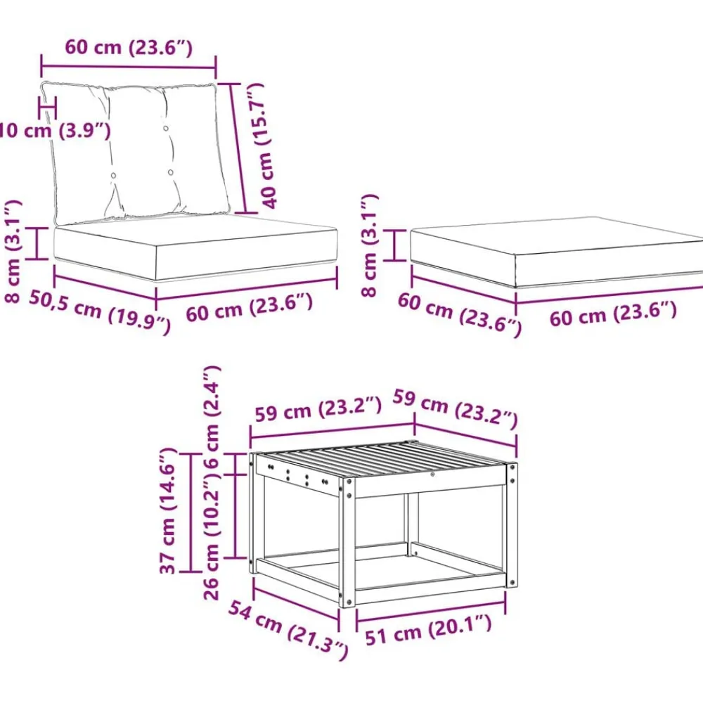 vidaXL Conjuntos De Muebles-Conjunto de sofás de exterior con cojín 6 pcs