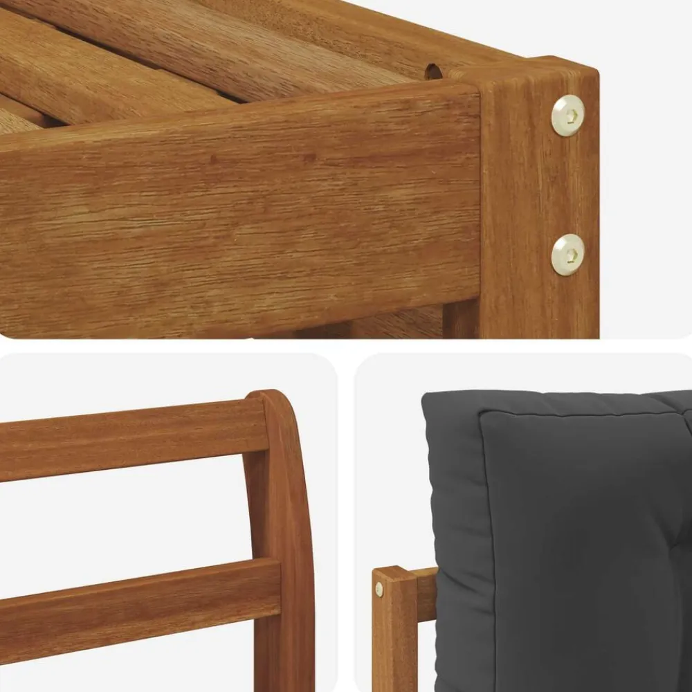 vidaXL Conjunto de sofás de exterior 6 pcs Natural y antracita Online