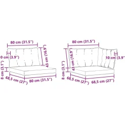 vidaXL Conjunto de sofás de exterior con cojín 5 pcs Natural y beige Outlet