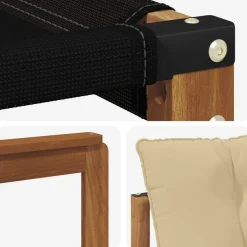 vidaXL Conjunto de sofás de exterior con cojín 5 pcs Natural y beige Outlet