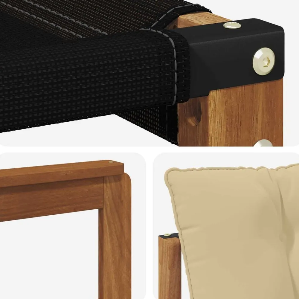 vidaXL Conjunto de sofás de exterior con cojín 5 pcs Natural y beige Outlet