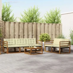 vidaXL Conjuntos De Muebles-Conjunto de sofás de exterior con cojín 6 pcs