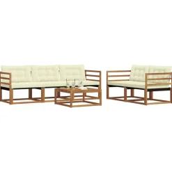 vidaXL Conjuntos De Muebles-Conjunto de sofás de exterior con cojín 6 pcs