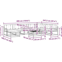 vidaXL Conjuntos De Muebles-Conjunto de sofás de exterior 9 pcs