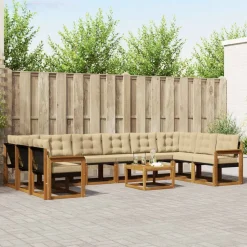 vidaXL Conjuntos De Muebles-Conjunto de sofás de exterior con cojín 11 pcs