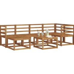 vidaXL Conjuntos De Muebles-Conjunto de sofás de exterior con cojín 7 pcs