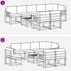 vidaXL Conjunto de sofás de exterior con cojín 9 pcs Natural y beige Discount
