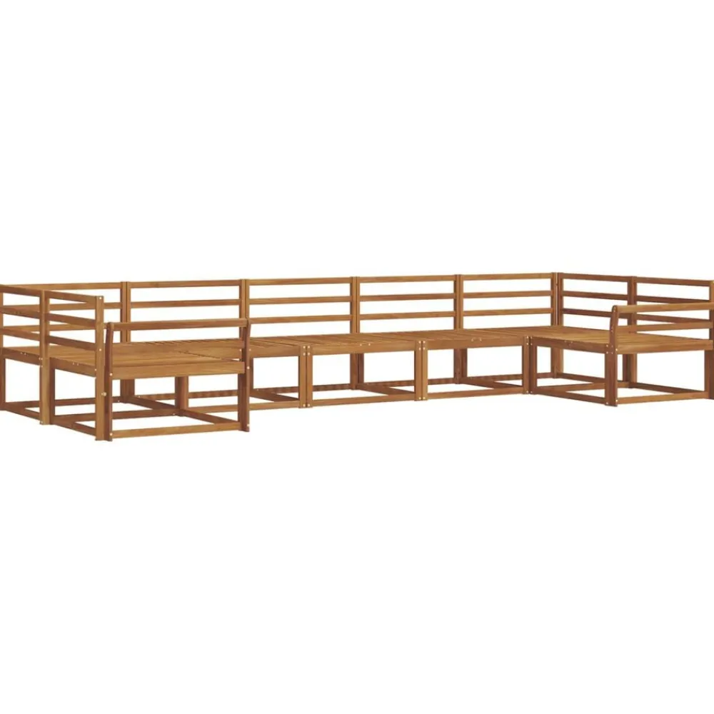 vidaXL Conjunto de sofás de exterior 7 pcs Natural Online