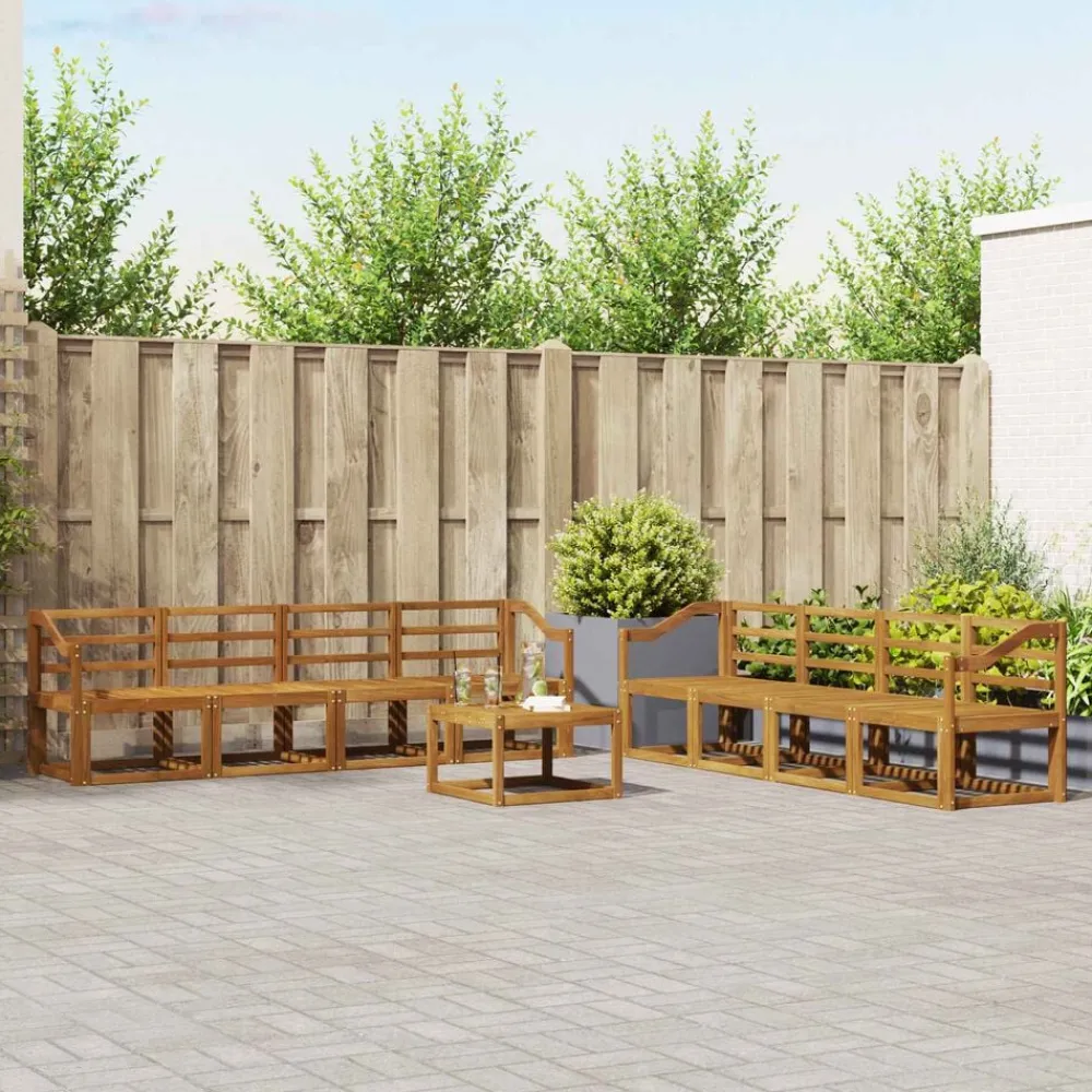 vidaXL Conjuntos De Muebles-Conjunto de sofás de exterior 9 pcs