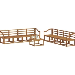 vidaXL Conjuntos De Muebles-Conjunto de sofás de exterior 9 pcs