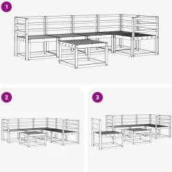 vidaXL Conjuntos De Muebles-Conjunto de sofás de exterior 6 pcs Gris Natural y Claro