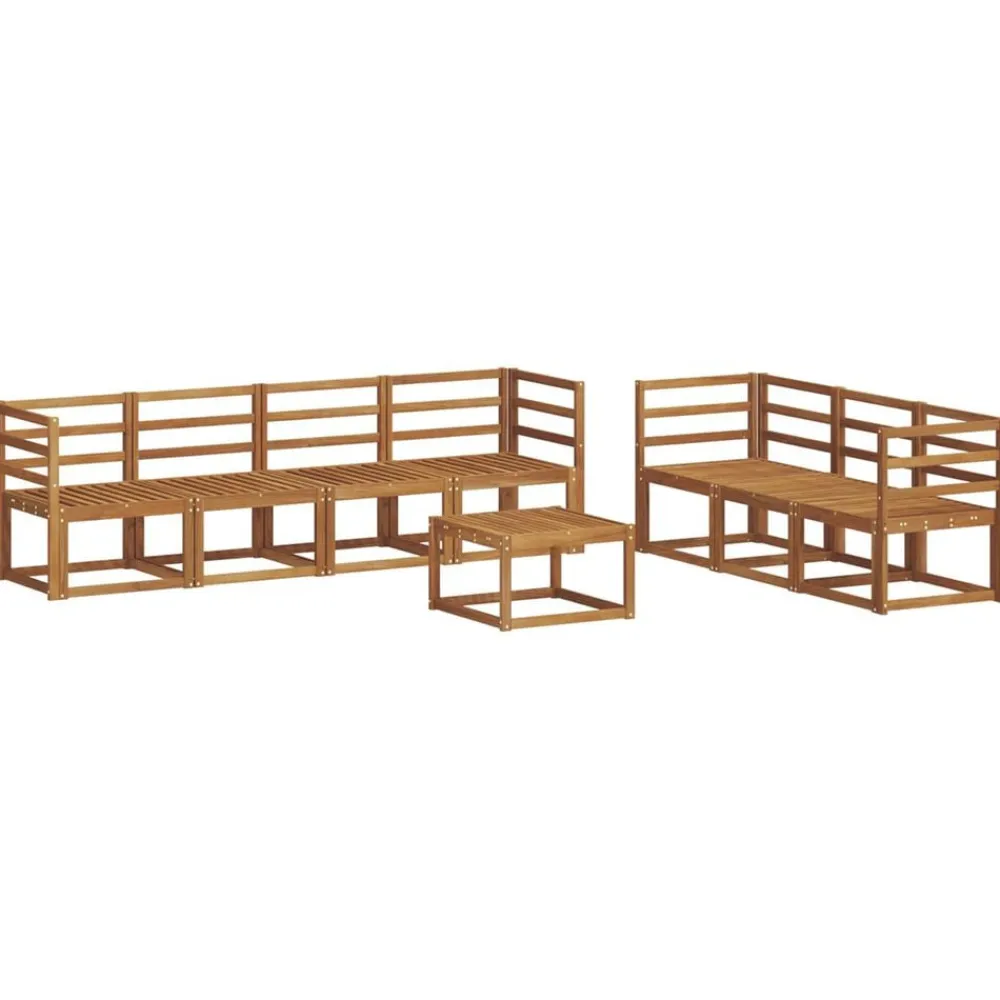 vidaXL Conjunto de sofás de exterior con cojín 8 pcs Natural y Beige Best