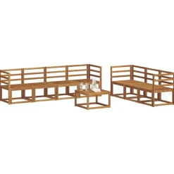 vidaXL Conjunto de sofás de exterior con cojín 8 pcs Natural y Beige Best