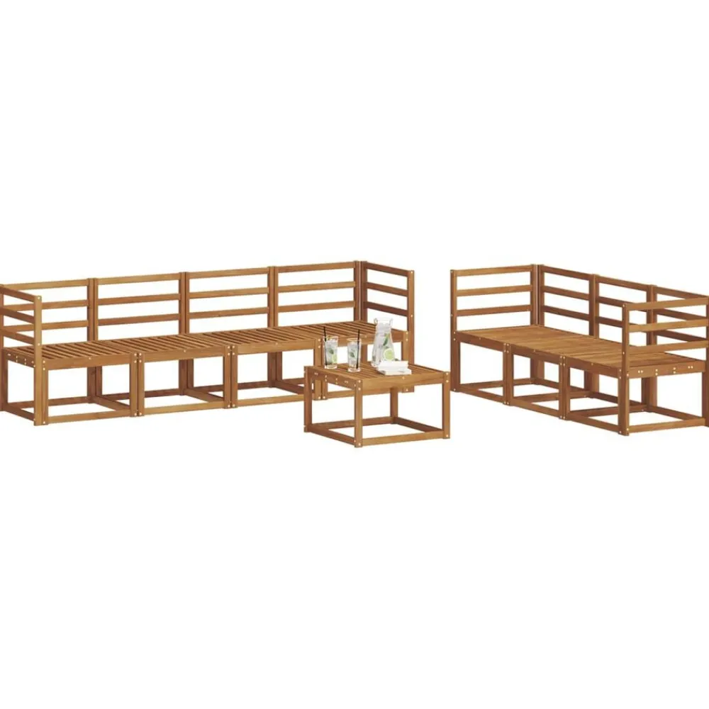 vidaXL Conjunto de sofás de exterior con cojín 8 pcs Natural y Beige Best