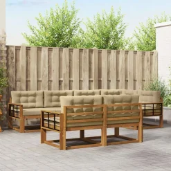 vidaXL Conjuntos De Muebles-Conjunto de sofás de exterior con cojín 7 pcs