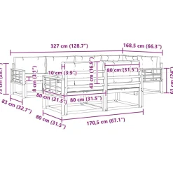 vidaXL Conjuntos De Muebles-Conjunto de sofás de exterior con cojín 7 pcs