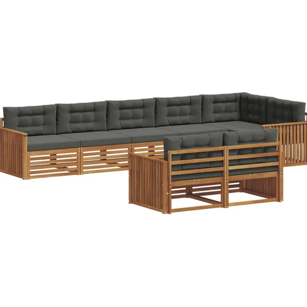 vidaXL Conjuntos De Muebles-Conjunto de sofás de exterior 8 pcs
