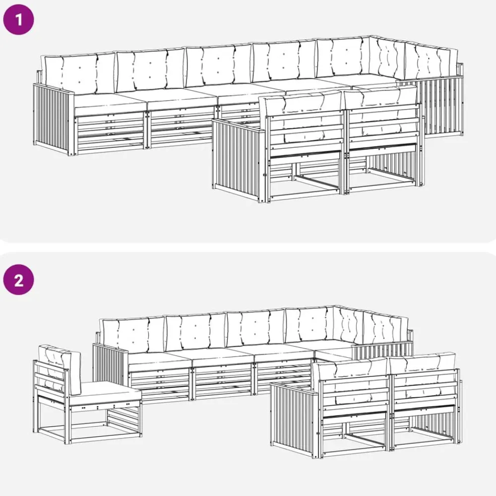 vidaXL Conjuntos De Muebles-Conjunto de sofás de exterior 8 pcs
