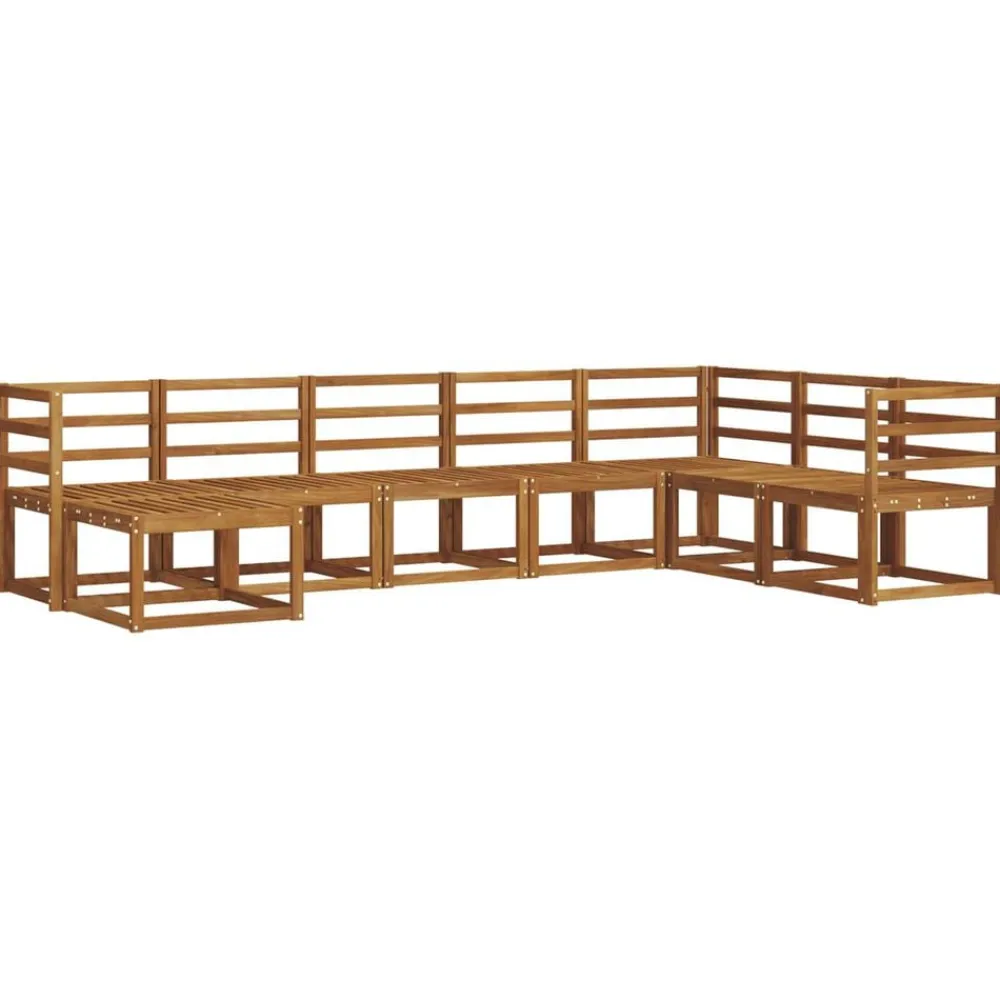 vidaXL Conjunto de sofás de exterior 8 pcs Natural y antracita New