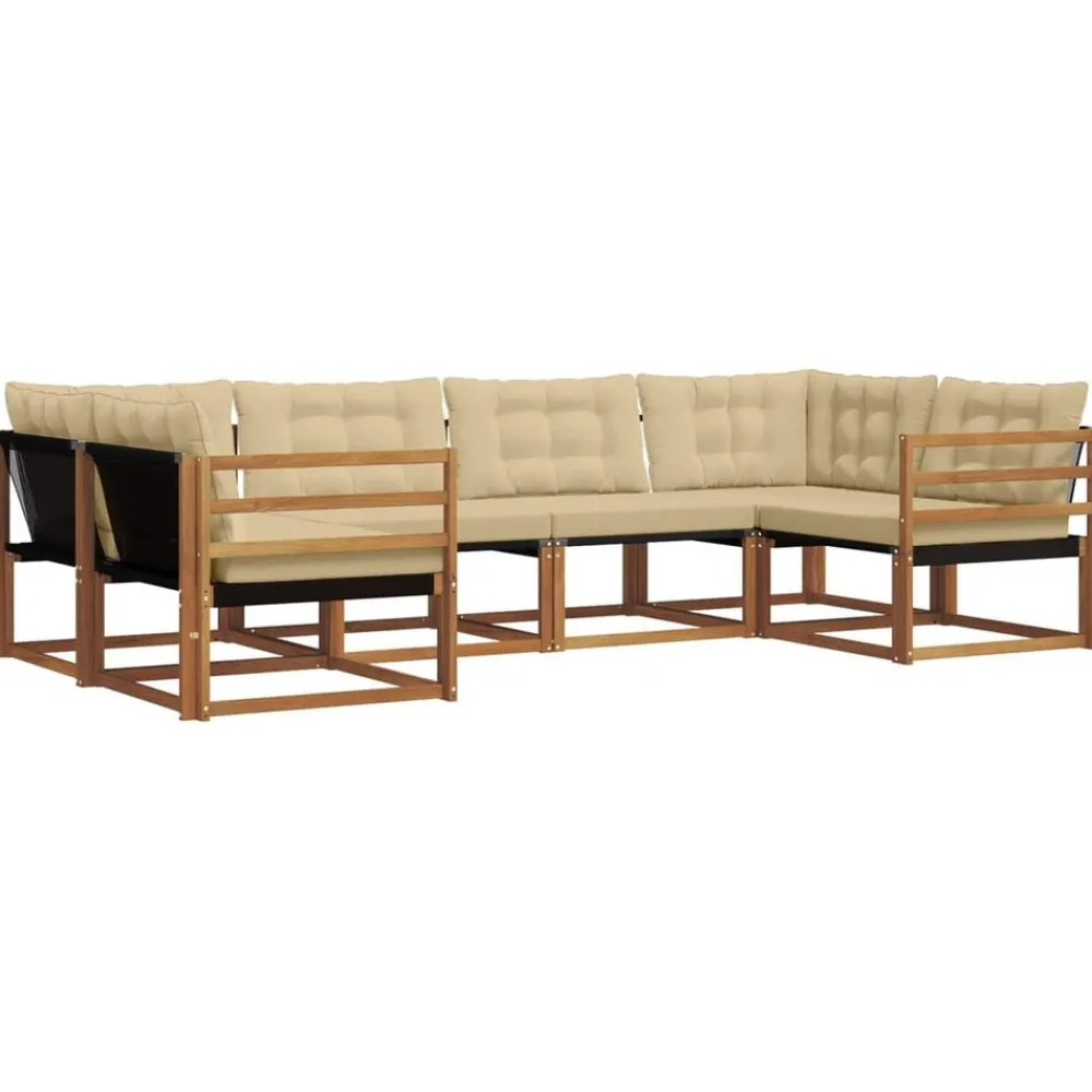 vidaXL Conjuntos De Muebles-Conjunto de sofás de exterior con cojín 6 pcs