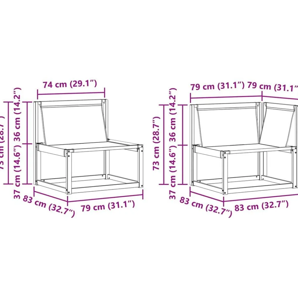 vidaXL Conjuntos De Muebles-Conjunto de sofás de exterior con cojín 6 pcs