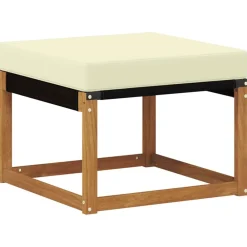 vidaXL Conjunto de sofás de exterior con cojín 5 pcs Natural y crema Sale