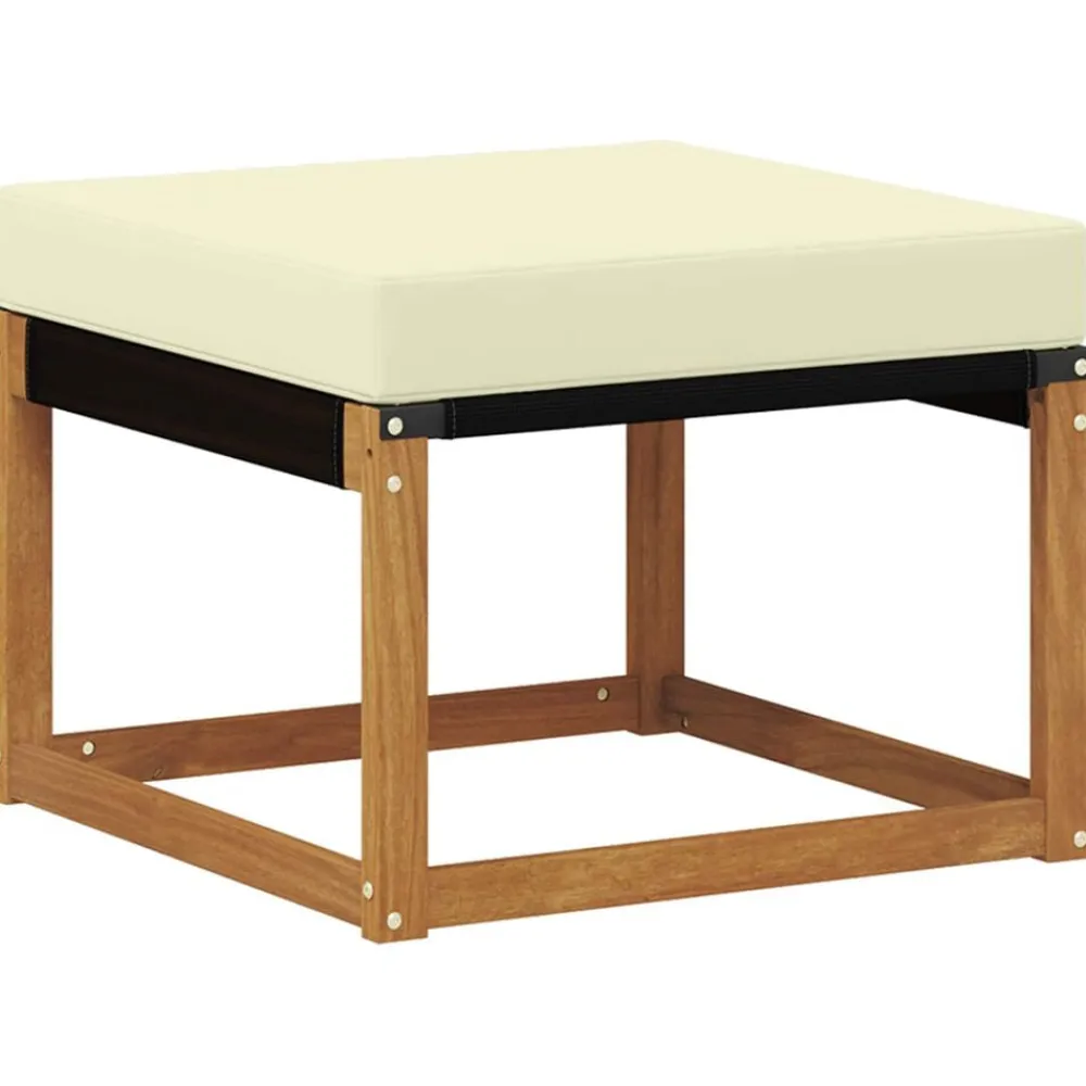 vidaXL Conjunto de sofás de exterior con cojín 5 pcs Natural y crema Sale