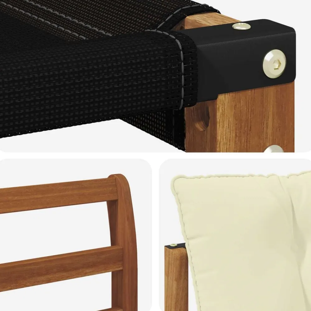 vidaXL Conjunto de sofás de exterior con cojín 5 pcs Natural y crema Sale