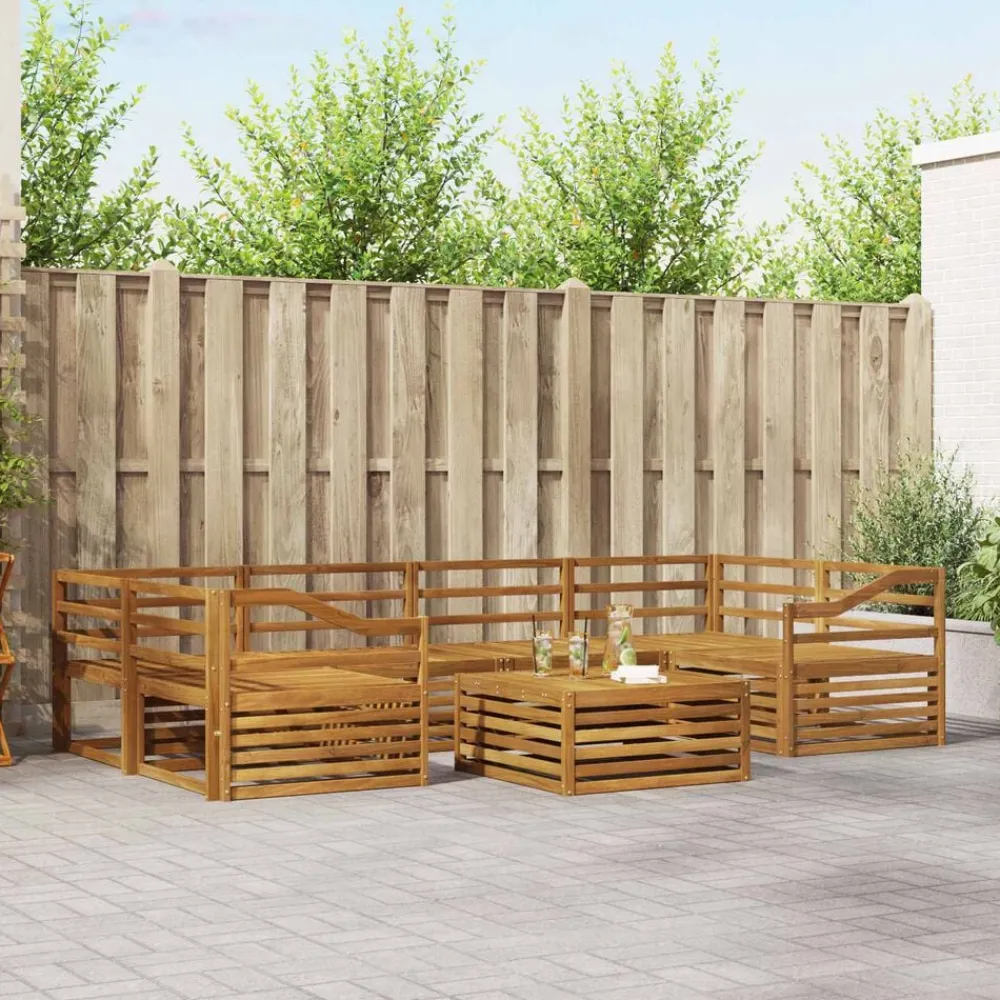 vidaXL Conjuntos De Muebles-Conjunto de sofás de exterior 7 pcs