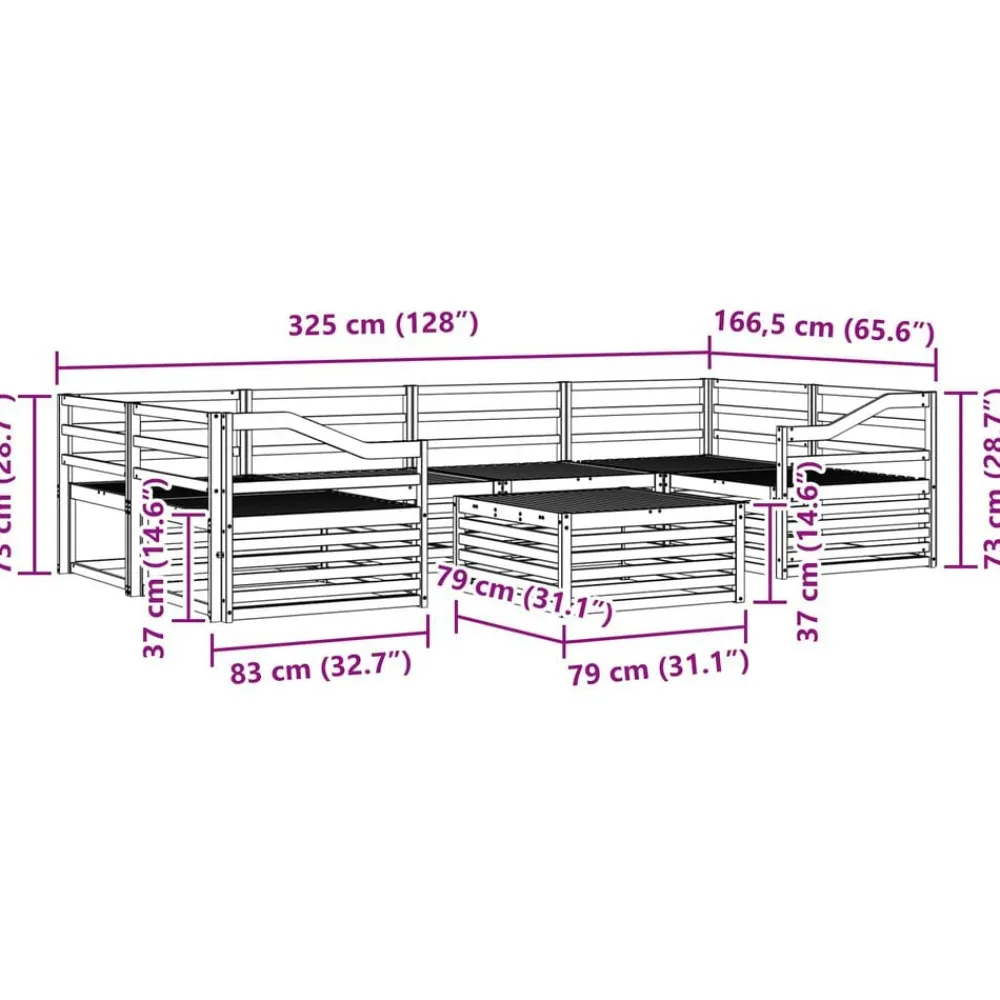 vidaXL Conjuntos De Muebles-Conjunto de sofás de exterior 7 pcs