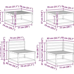 vidaXL Conjunto de sofás de exterior 8 pcs Natural Clearance