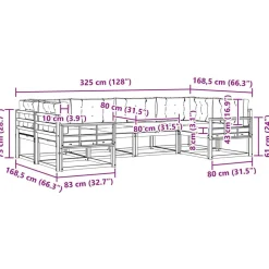 vidaXL Conjunto de sofás de exterior con cojín 6 pcs Natural y beige Hot